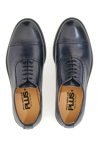 Scarpe Stringate Vera Pelle Blu Pittarello Plus 021