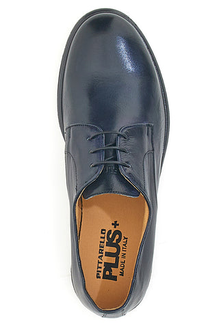 Stringate Blu In Vera Pelle Made in Italy Pittarello Plus PT911