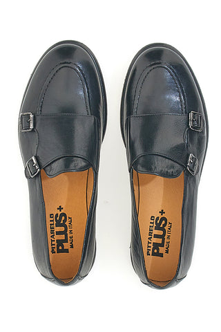 Schwarze Loafer aus weichem Leder, handgefertigt in Italien, Pittarello Plus PT616
