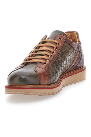 Scarpe Stringate Marroni e Verdi In Vera Pelle Made in Italy Pittarello Plus PT325