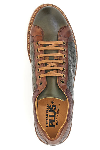 Scarpe Stringate Marroni e Verdi In Vera Pelle Made in Italy Pittarello Plus PT325