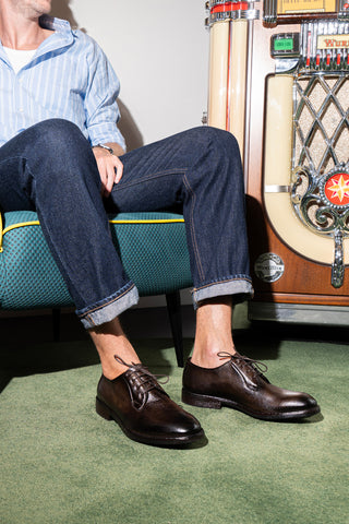 Scarpe stringate testa di moro in vera pelle eleganti Pittarello Plus 1115