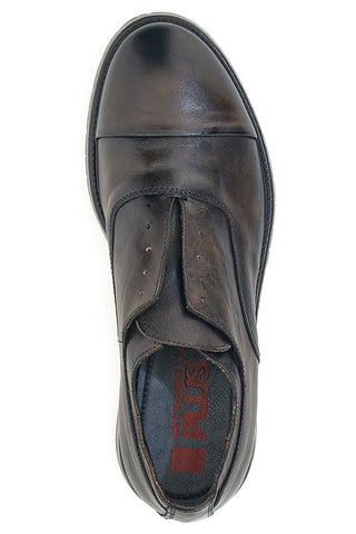 Pittarello Plus 1715P Schwarze Schnürschuhe aus echtem Leder mit Gummizug