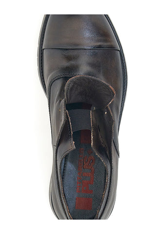 Pittarello Plus 1715P Schwarze Schnürschuhe aus echtem Leder mit Gummizug