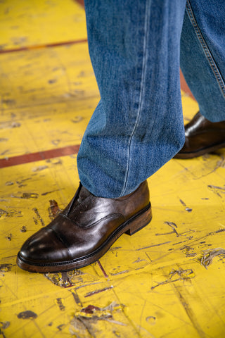 Scarpe stringate nere in vera pelle con fascia elastica Pittarello Plus 1715P