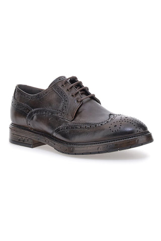 Stringate nere in vera pelle con lavorazione brogue Pittarello Plus 1268