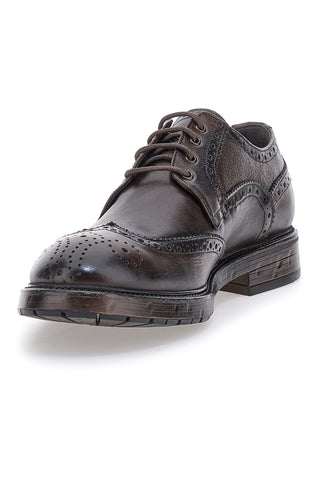Stringate nere in vera pelle con lavorazione brogue Pittarello Plus 1268