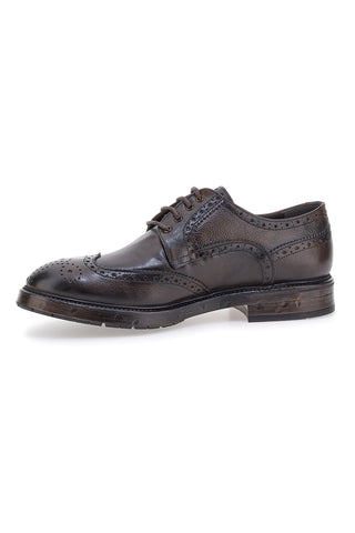 Stringate nere in vera pelle con lavorazione brogue Pittarello Plus 1268