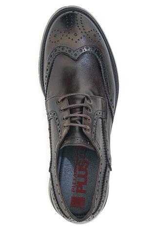 Stringate nere in vera pelle con lavorazione brogue Pittarello Plus 1268
