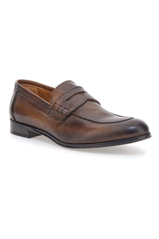 Mocassini marrone vera pelle made in italy Pittarello plus 1051