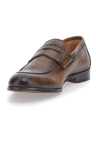 Mocassini marrone vera pelle made in italy Pittarello plus 1051