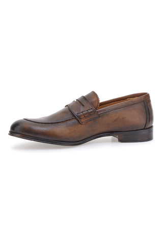 Mocassini marrone vera pelle made in italy Pittarello plus 1051