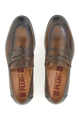 Braune Mokassins aus echtem Leder, hergestellt in Italien, Pittarello plus 1051