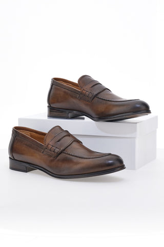 Mocassini marrone vera pelle made in italy Pittarello plus 1051