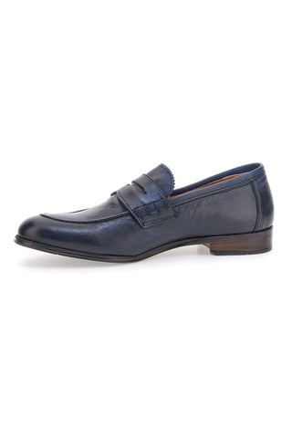 Mocassini blu vera pelle made in italy Pittarello plus 1051