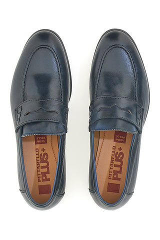 Blaue Mokassins aus echtem Leder, hergestellt in Italien, Pittarello plus 1051