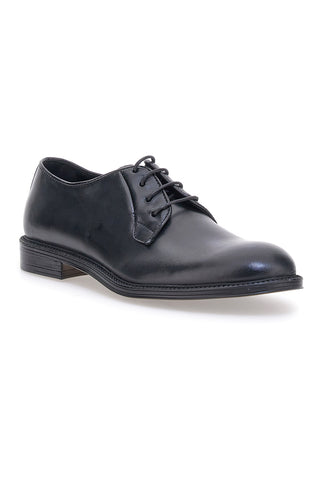 Schwarze Schnürschuhe aus echtem Leder, handgefertigt von Pittarello plus 1145