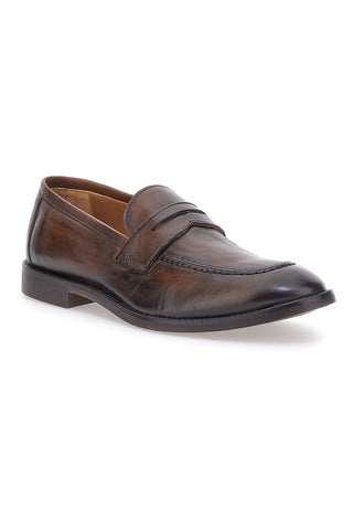 Mocassini marroni pelle made in Italy Pittarello plus 4056