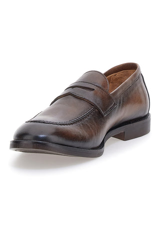 Mocassini marroni pelle made in Italy Pittarello plus 4056