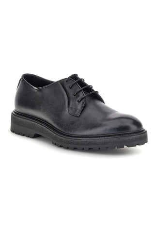 Schwarze Schnürschuhe aus echtem Leder mit Profilsohle Pittarello Plus 1145