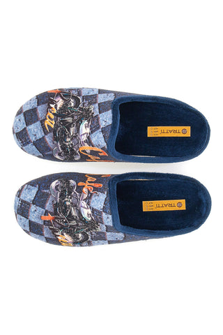 Tratti 189 Moto Blaue Hausschuhe