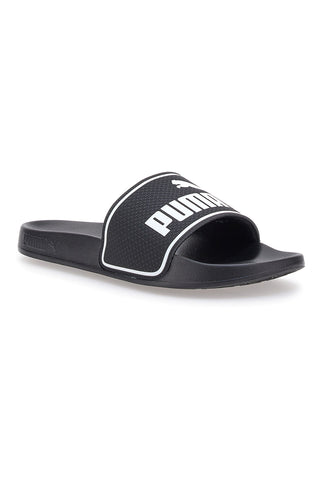 Schwarze Gummipantoffeln mit Puma Leadcat 2-Band