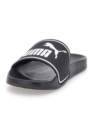 Schwarze Gummipantoffeln mit Puma Leadcat 2-Band