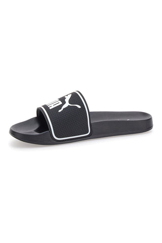 Schwarze Gummipantoffeln mit Puma Leadcat 2-Band