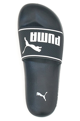 Schwarze Gummipantoffeln mit Puma Leadcat 2-Band