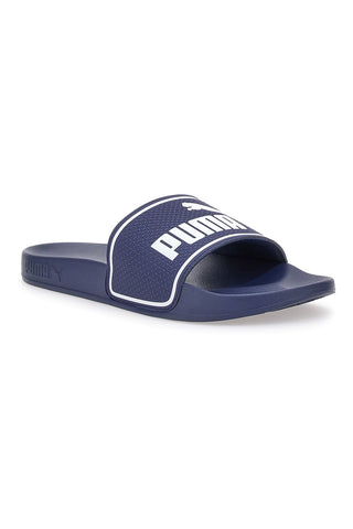 Ciabatte in Gomma Blu con Logo Puma Leadcat 2.0