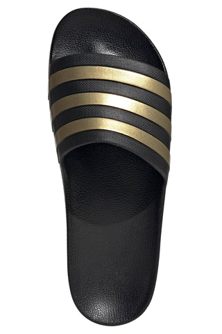 Schwarze Hausschuhe mit goldenen Details Adidas Adilette Aqua