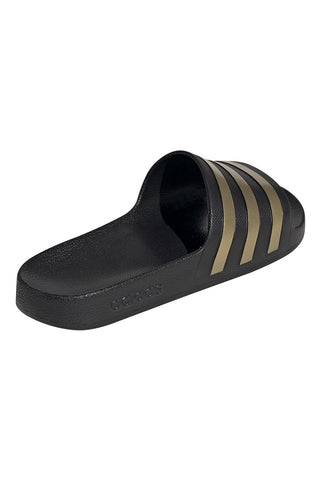 Schwarze Hausschuhe mit goldenen Details Adidas Adilette Aqua