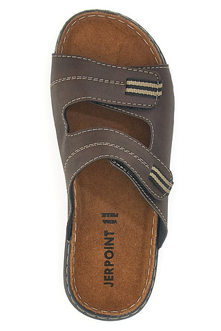 Braune Hausschuhe mit Echtleder-Fußbett Jerpoint 612