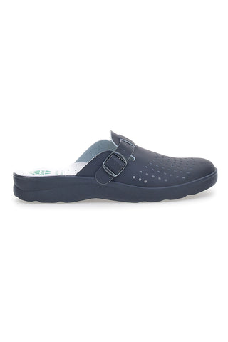 Blaue Hausschuhe mit anatomischer Innensohle, hergestellt in Italien, Le Soft 50010