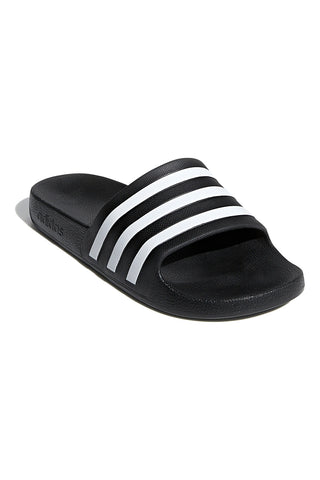 Schwarz-weiße Adidas Adilette Aqua Hausschuhe
