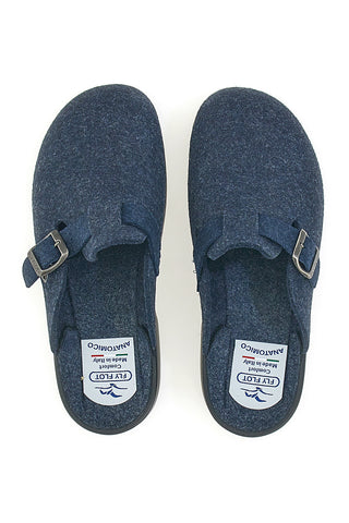 Blaue Stoffpantoffeln Made in Italy Fly Flot 62611