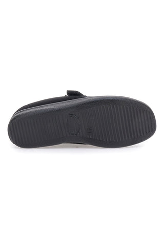 Schwarze Hausschuhe mit Klettverschluss FLY FLOT 22222