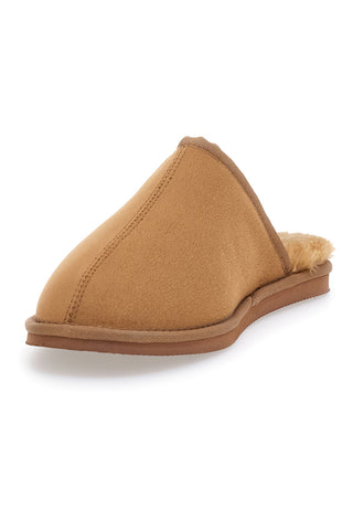 Braune Sabot-Pantofole mit Fell Superga 64876