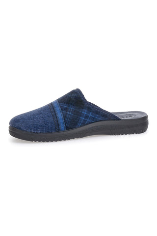Blaue Hausschuhe mit Rautenmuster INBLU 11 DG