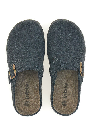 Graue Hausschuhe mit Schnalle INBLU 12 MT EcoFriends