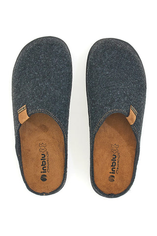 Graue Hausschuhe in Blau 01 Ja