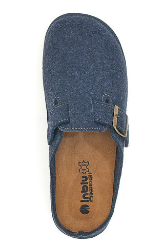 Blaue Hausschuhe mit Schnalle INBLU 19 SI