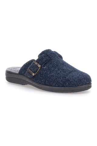 Blaue Hausschuhe aus gekochter Wolle PITTARELLO 2T2L 8000