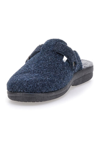 Blaue Hausschuhe aus gekochter Wolle PITTARELLO 2T2L 8000