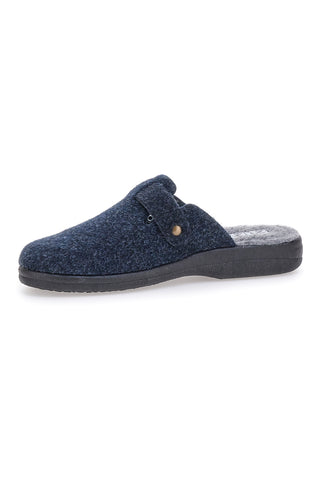 Blaue Hausschuhe aus gekochter Wolle PITTARELLO 2T2L 8000