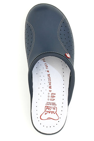 MR Chef Arbeitspantoffeln 8028 Blaues Echtleder