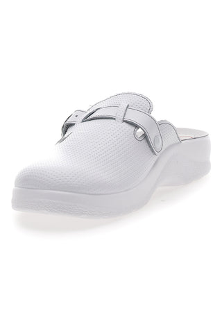 Weiße Arbeitspantoffeln aus Leder MR Chef 8015