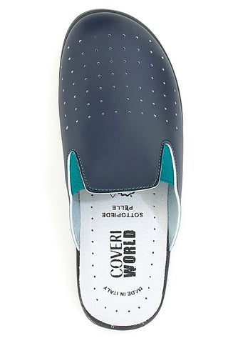 Blaue professionelle Hausschuhe mit Lederfußbett Coveri World RA57E