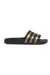 Schwarze Hausschuhe mit goldenen Details Adidas Adilette Aqua