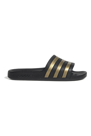 Schwarze Hausschuhe mit goldenen Details Adidas Adilette Aqua